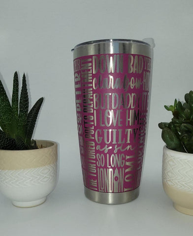 Songs gift Laser Engraved Custom Seamless 20oz Double Wall Insulated Tumbler Travel mug
