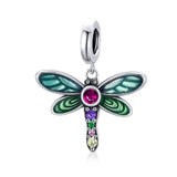 Dragonfly Garden Charms 925 Silver Charm European style Bracelet , Necklace Charm, 925 Charm, Gifts for her,  InsectsCharm