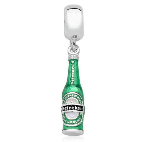 Beer Bottle Charm Fun Style Charms 925 Sterling Silver enamel  Fits all Charm Bracelets