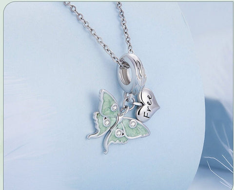 Wizard Of Oz Butterfly Dangle Charm 925 Silver Charm European style Bracelet, Necklace Charm, 925 Charm Gifts for her