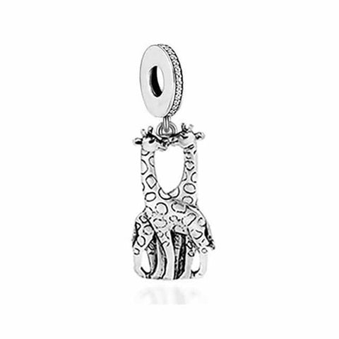 African Giraffe Charms 925 Silver Charm European style Bracelet , Necklace Charm, 925 Charm, Gifts for her