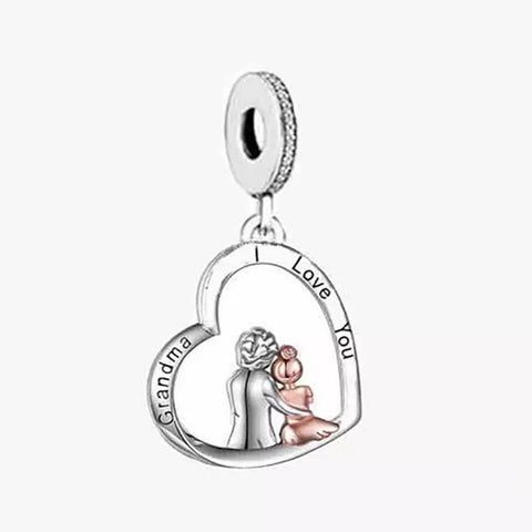 Grandma I Love You Charm European style, 925 Sterling Silver, Grandma Granddaughter Jewelry, Grandma Gift, Grandma Birthday