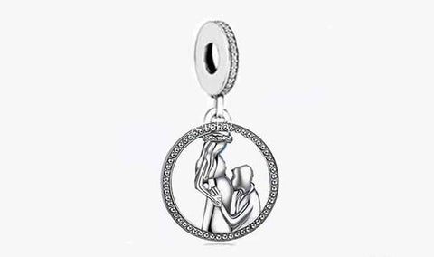 New baby and mom and dad You are My World  Charms 925 Silver Charm European style Bracelet , Necklace Charm 925 Charm Heart charm