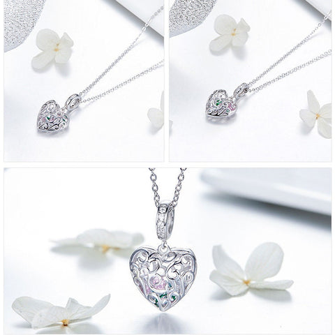 Heart Charm, CZ stones Rainbow Heart Pendant, Heart Dangle Charm, Sparkling Zircons Heart Charm Colorful Heart Charm