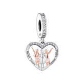 Three Sisters Always Sisters Forever Friends Heart Charm 925 Sterling Silver, Sisters By Heart Jewelry, Friendship Sister dangle charm