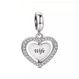 Wife Always & Forever Charm, 925 Sterling Silver, Wife Jewelry, Wife Valentines, Wife Anniversary, Wife Birthday, Wife Pendant