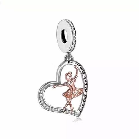 Ballet Dance Charm Fits European Bracelets, Ballet Dance Jewelry, Ballet Dancer Gift, Ballet Teacher Gift, Ballet Necklace Pendant