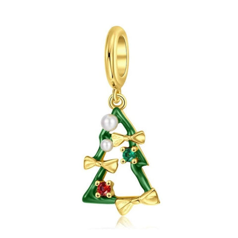 Christmas Tree Charm European style Bracelets, 925 Sterling Silver, Christmas Jewelry, Christmas Charms For Bracelets, Ornament Jewelry