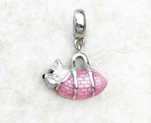 Westie Westy Dog Pet Bag Jewelry,Dog Lover,Gift,Cute,Dog Charm,Dog Jewelry,European style Bracelets