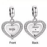 Wife Always & Forever Charm, 925 Sterling Silver, Wife Jewelry, Wife Valentines, Wife Anniversary, Wife Birthday, Wife Pendant