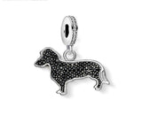 Sparkling Dachshund Charm,Dachshund Pendant,Dachshund Jewelry,Dachshund Lover,Gift,Cute,Dog Charm,Dog Jewelry,Fits Bracelets