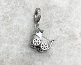 New Baby Carriage Pram Charm-Baby Gift Gift-Baby Carriage Charm, Stroller Charm-Expecting Mom Gift