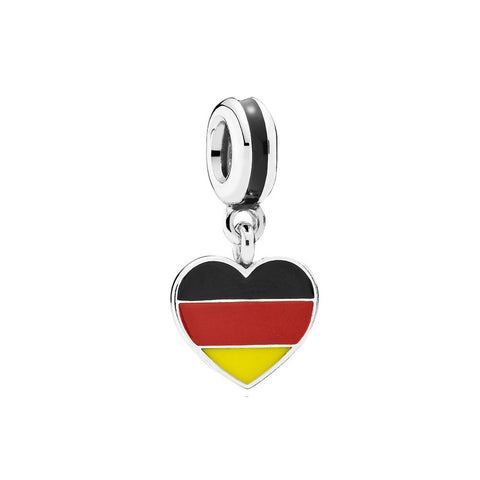 Love Germany Charm  925 Silver Charm European style Bracelet Necklace Charm. German Heart charm