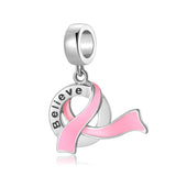 Fight Breast Cancer Awareness Charm European style Bracelets, Breast Cancer Awareness Jewelry, Fight Breast Cancer Survivor Gift