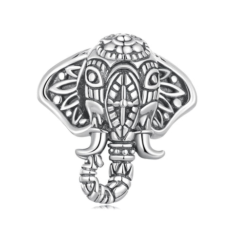 Retro Vintage Elephant Charm pendant  solid 925 sterling Silver Charm European style Bracelet Necklace Elephant Jewelry, Elephant Lover Gift