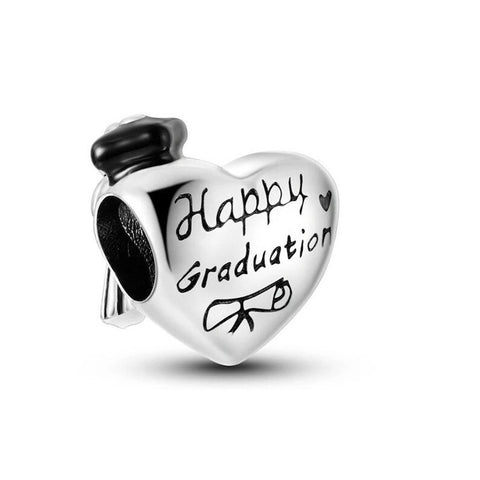 Congrats Happy Graduation Charm European style, 925 Sterling Silver, Graduation Jewelry Gift, Graduation Keepsake, Graduation Bracelet Charm