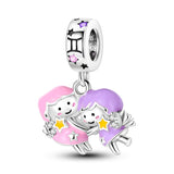 Gemini Constellation Birth month Charms Constellation month Multi Color Silver Birth Month Cute Charm  Fluorescent Charm