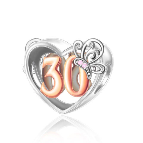 30th Numbers Anniversary Birthday Charms Fit Bracelets Dangle Charm Bead Landmark Birthday Fits all Charm Bracelets