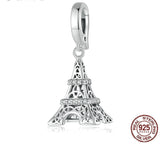 Paris Eiffel Tower Dangle Charm 925 Silver Charm European style Bracelet, Necklace Charm, 925 Charm Eiffel tower Charm