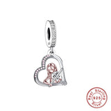 Girl Playing Violin Charm Fit Bracelet, 925 Sterling Silver Music Jewelry Keepsake Gift-Violin Teacher Gift