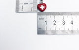Switzerland charm, Swiss Charm, Red Cross Heart Pendant Dangle Charm, 925 Sterling Silver, Swiss Jewelry, Swiss Gift Keepsake