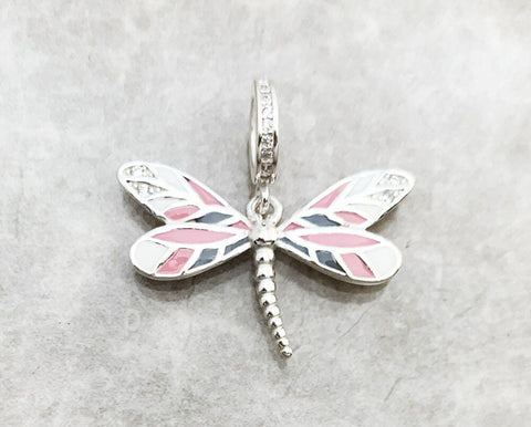 Dragonfly charm Garden Charms 925 Silver Charm European style Bracelet , Necklace Charm, 925 Charm, Gifts for her