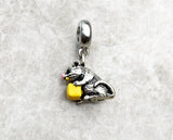 Mouse & Cheese Charm, 925 Sterling Silver, Mouse Jewelry, Rat Pendant, Rat Gift, Mouse Souvenir