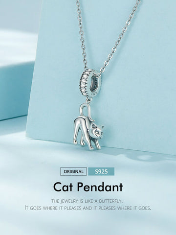 Cat Charm European style Bracelets, 925 Sterling Silver, Cat Jewelry, Cat Mom|Lover Gift, Cat Memorial Gift, Cat Keepsake