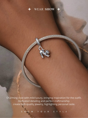 Cat Charm European style Bracelets, 925 Sterling Silver, Cat Jewelry, Cat Mom|Lover Gift, Cat Memorial Gift, Cat Keepsake