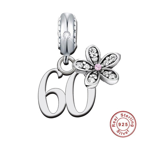 60th Numbers Anniversary Birthday Charms fit all major brands of charm bracelets Landmark Birthday Fits all Charm Bracelets 60 years old