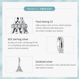 Paris Eiffel Tower Dangle Charm 925 Silver Charm European style Bracelet, Necklace Charm, 925 Charm Eiffel tower Charm