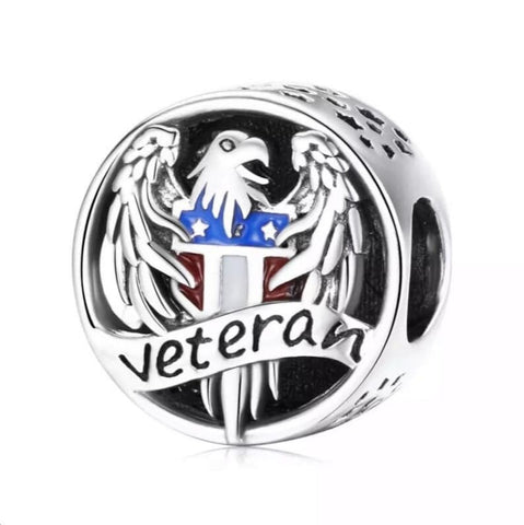 USA Flag Charm American Veteran Patriotic Charm, Patriotic Jewelry,4th of July,Memorial Day,Veterans Day,USA Gift, Yellow ribbon, Bald Eagle