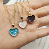 Make a Wish Friendship Necklace with Charm Romantic Sweet Cute Colorful Heart Shape Pendant