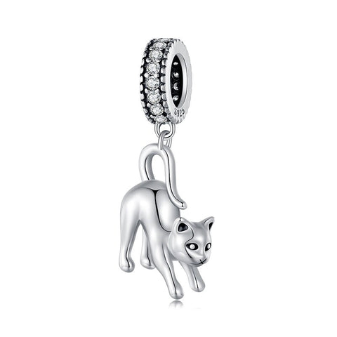 Cat Charm European style Bracelets, 925 Sterling Silver, Cat Jewelry, Cat Mom|Lover Gift, Cat Memorial Gift, Cat Keepsake