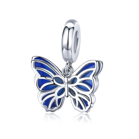 Sparkling Butterfly charm, Fits European style Charm 925 Sterling Silver Charm, Charm For Bracelet,