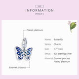 Sparkling Butterfly charm, Fits European style Charm 925 Sterling Silver Charm, Charm For Bracelet,