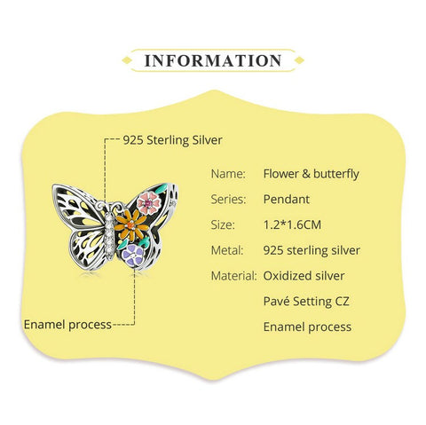 Sparkling Butterfly charm, Fits European style Charm 925 Sterling Silver Charm, Charm For Bracelet,