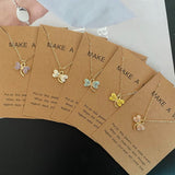 Make a Wish Friendship Necklace with Charm Peach Pink Dragonfly Pendant