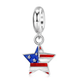 USA Flag Star Charm American Patriotic Charm, Patriotic Jewelry,4th of July,Memorial Day,Veterans Day,USA Gift, Love USA charm