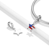 USA Flag Star Charm American Patriotic Charm, Patriotic Jewelry,4th of July,Memorial Day,Veterans Day,USA Gift, Love USA charm