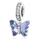 Blue|Purple Butterfly charm 925 Sterling Silver Charm, Butterfly Charm Bracelet Necklace Charm, 925 Butterfly Charm,Butterfly gift