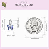 Blue|Purple Butterfly charm 925 Sterling Silver Charm, Butterfly Charm Bracelet Necklace Charm, 925 Butterfly Charm,Butterfly gift