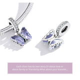 Blue|Purple Butterfly charm 925 Sterling Silver Charm, Butterfly Charm Bracelet Necklace Charm, 925 Butterfly Charm,Butterfly gift