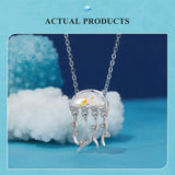 Jellyfish Charm European style Bracelets, 925 Sterling Silver, Ocean Jellyfish Jewelry, Dangle Charm Pendant Ocean Gift