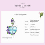 Pansy Charm Purple Flower Pendant Charm Gift Flower Charm, Pansy Charm, Heart Charm