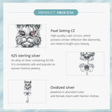 Lynx Cat Charm European style Bracelets, 925 Sterling Silver, Cat Jewelry, Cat Mom|Lover Gift, Cat Memorial Gift, Cat Keepsake
