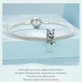 Lynx Cat Charm European style Bracelets, 925 Sterling Silver, Cat Jewelry, Cat Mom|Lover Gift, Cat Memorial Gift, Cat Keepsake