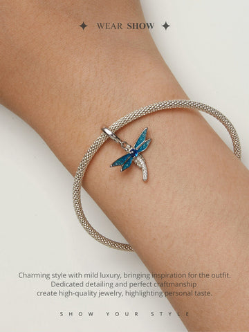 Dragonfly charm 925 Sterling Silver Charm, Dragonfly pendant Bracelet Necklace Charm, 925 Dragonfly gift