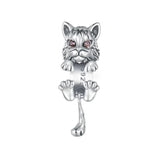 Lynx Cat Charm European style Bracelets, 925 Sterling Silver, Cat Jewelry, Cat Mom|Lover Gift, Cat Memorial Gift, Cat Keepsake