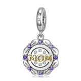 MOM Heart Charm Bead  Heart Charm 925 Silver Charm Bracelet charm Necklace charm, 925 Charm, Gifts for her Mother heart Charm